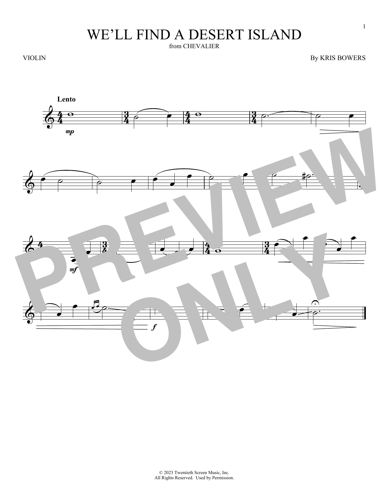 Download Kris Bowers We'll Find A Desert Island (from Cheval Sheet Music
