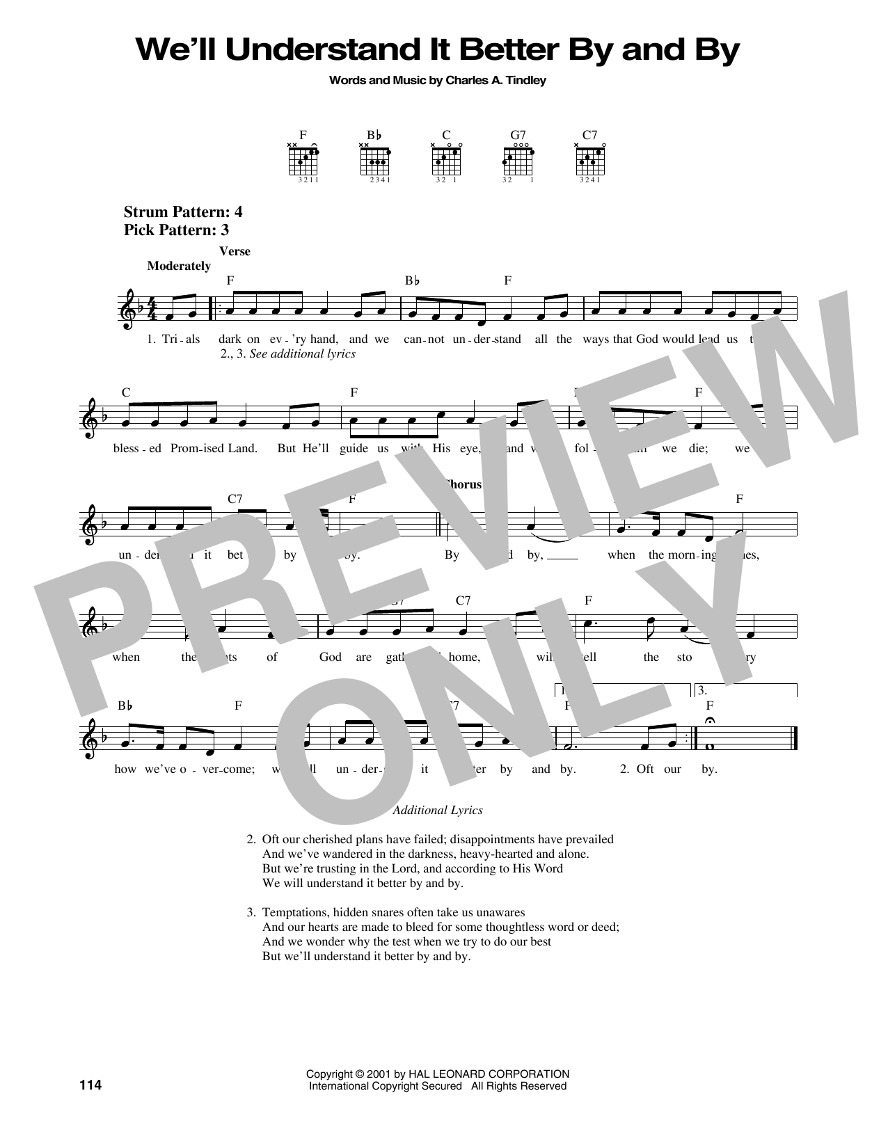 Charles A. Tindley We'll Understand It Better By And By sheet music notes printable PDF score