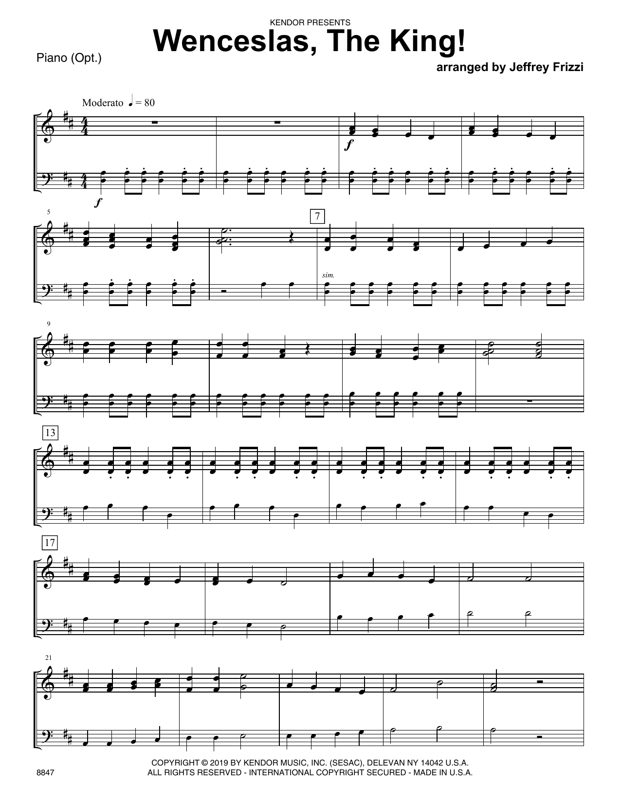 Download Traditional Wenceslas, The King! (arr. Jeffrey Friz Sheet Music