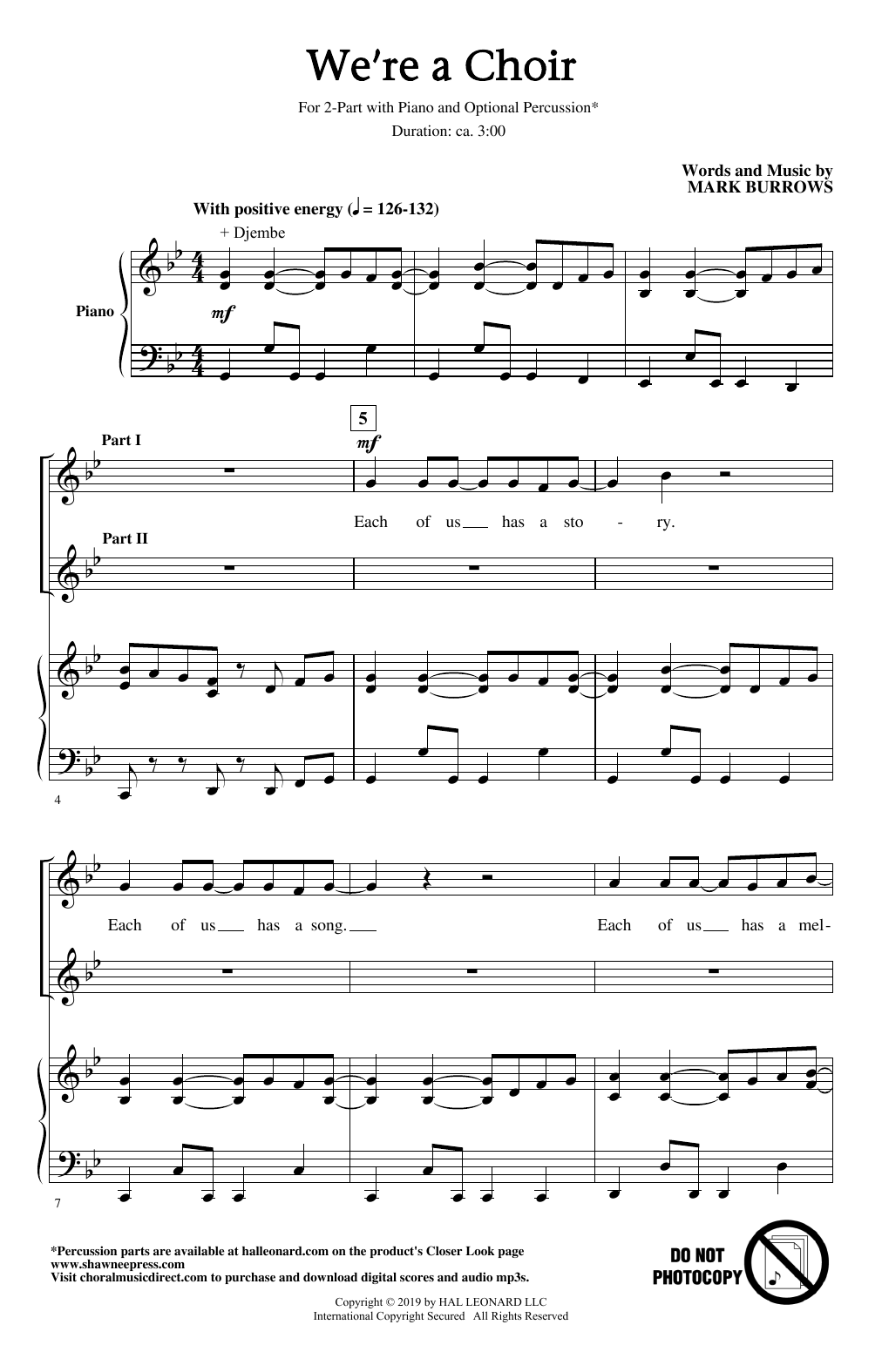 Download Mark Burrows We're A Choir! Sheet Music