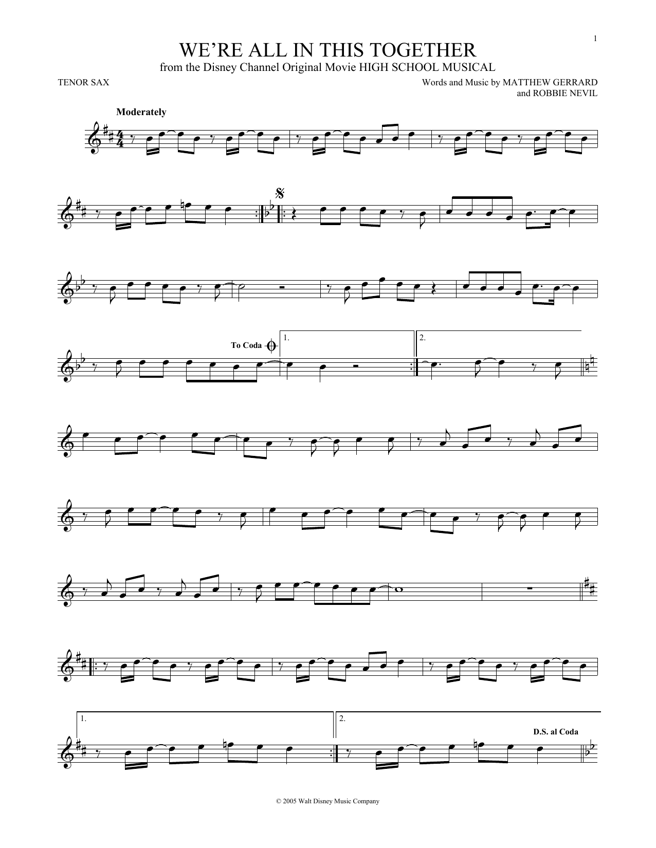 Download Matthew Gerrard We're All In This Together Sheet Music