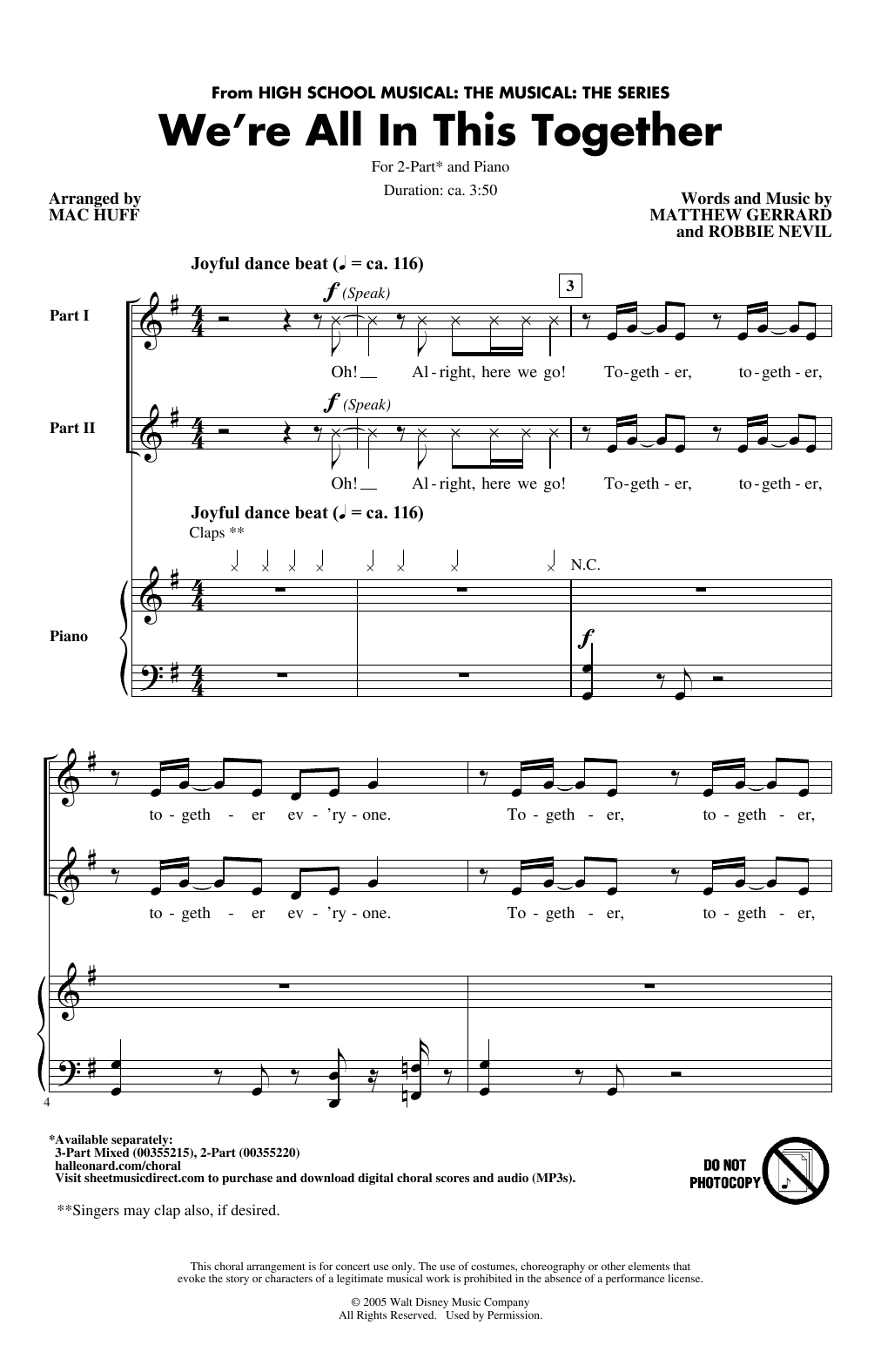Download Cast of High School Musical: The Mus We're All In This Together (from High S Sheet Music