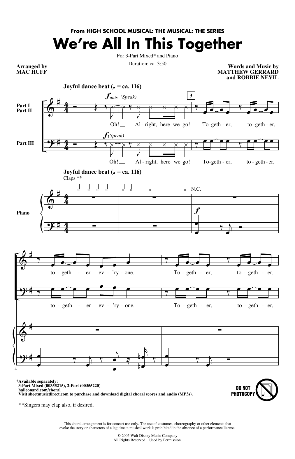 Download Cast of High School Musical: The Mus We're All In This Together (from High S Sheet Music