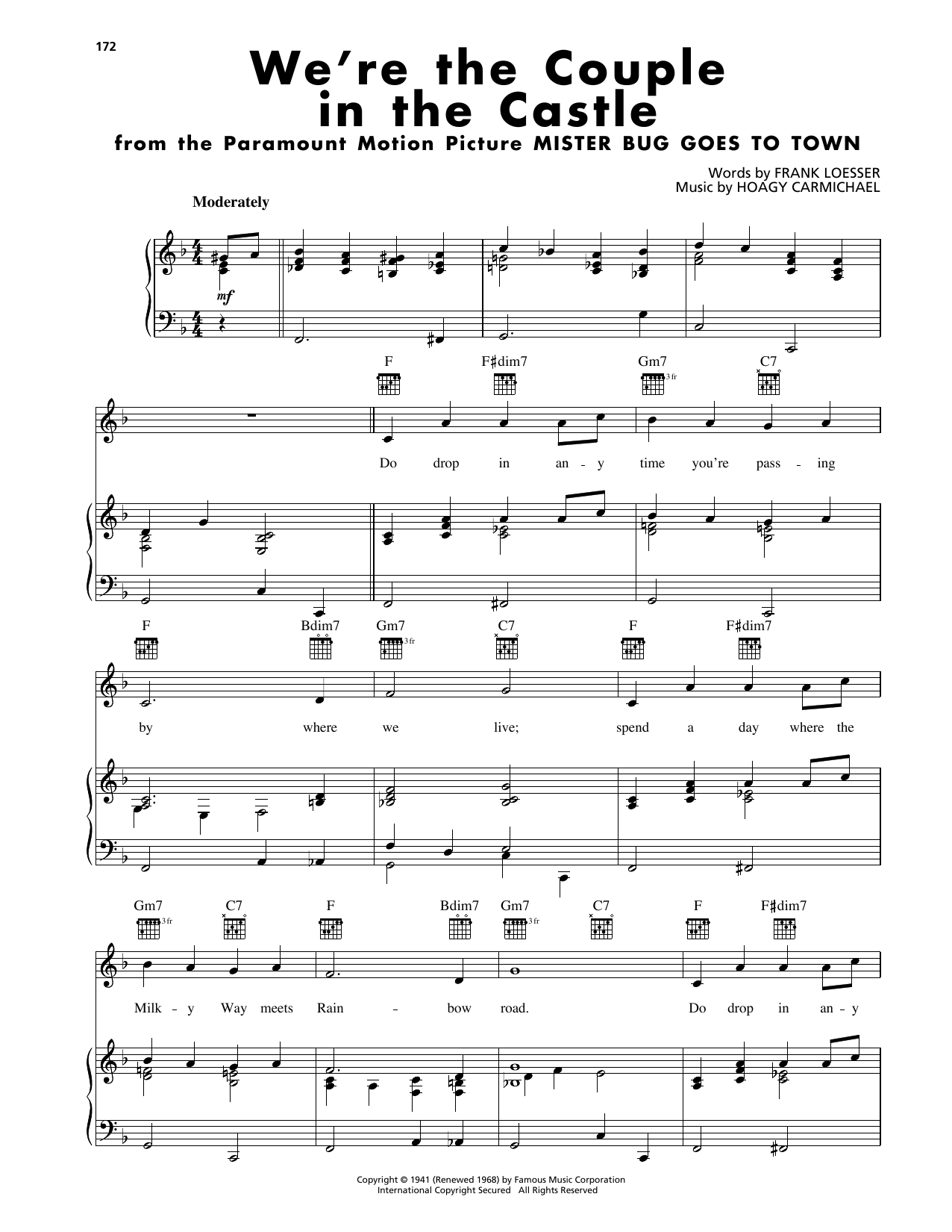 Download Hoagy Carmichael We're The Couple In The Castle Sheet Music