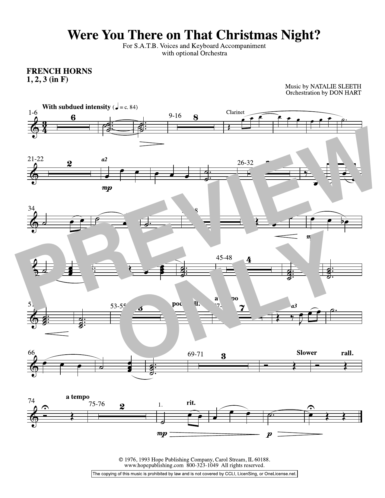 Download NATALIE SLEETH Were You There On That Christmas Night? Sheet Music