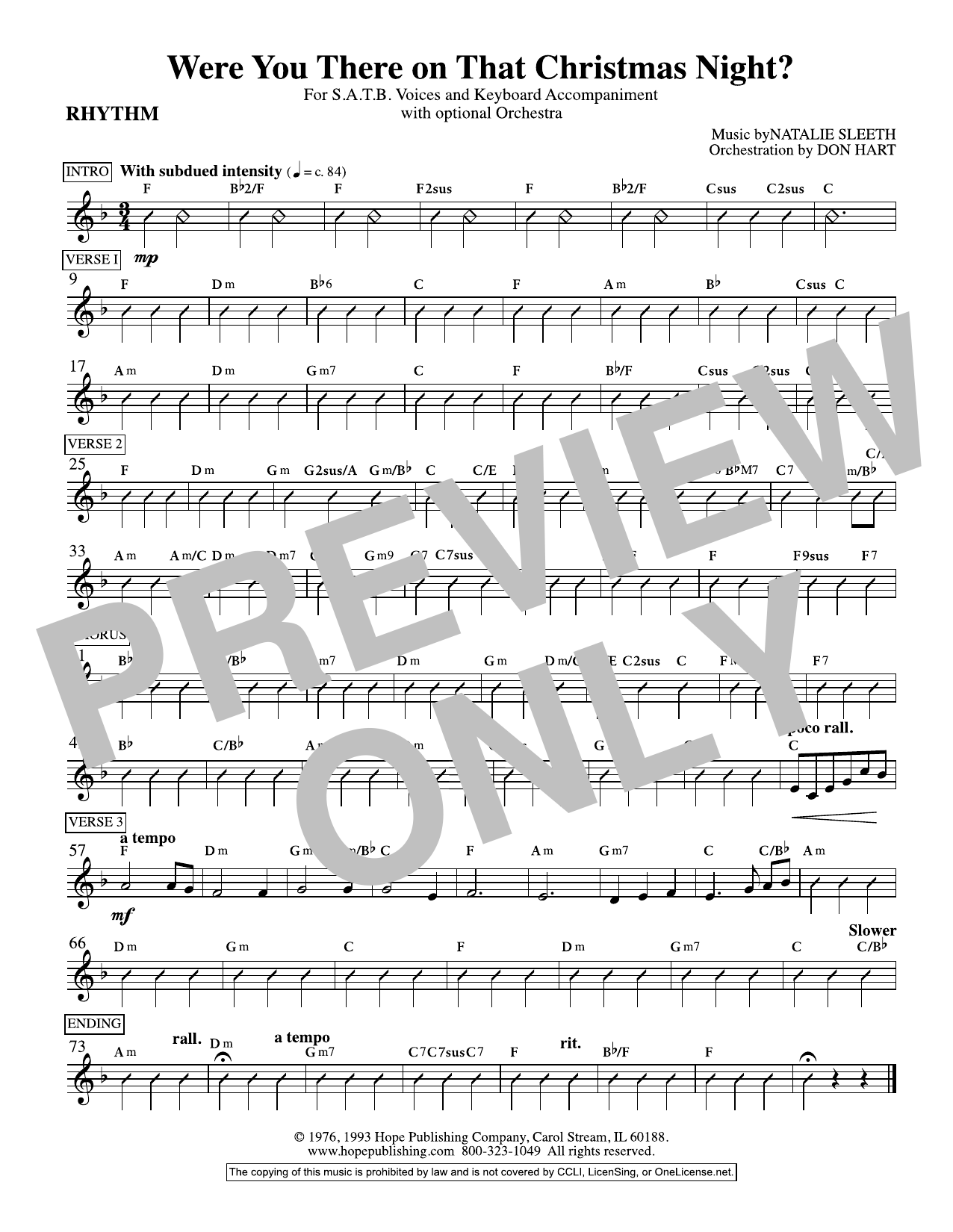 Download NATALIE SLEETH Were You There On That Christmas Night? Sheet Music