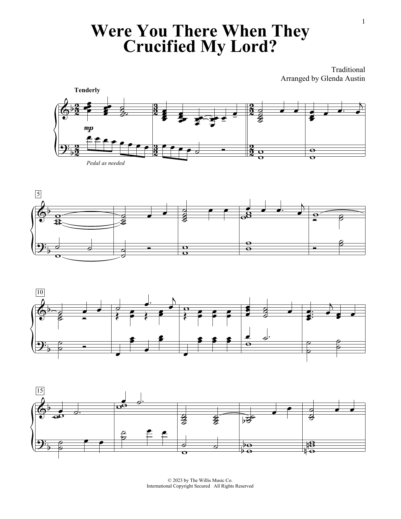 Download Traditional Were You There When They Crucified My L Sheet Music