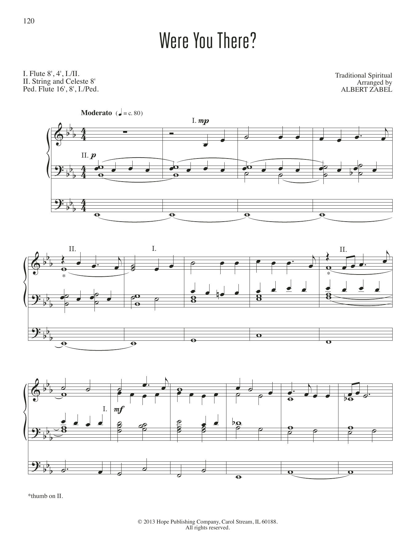 Download Albert Zabel Were You There? Sheet Music