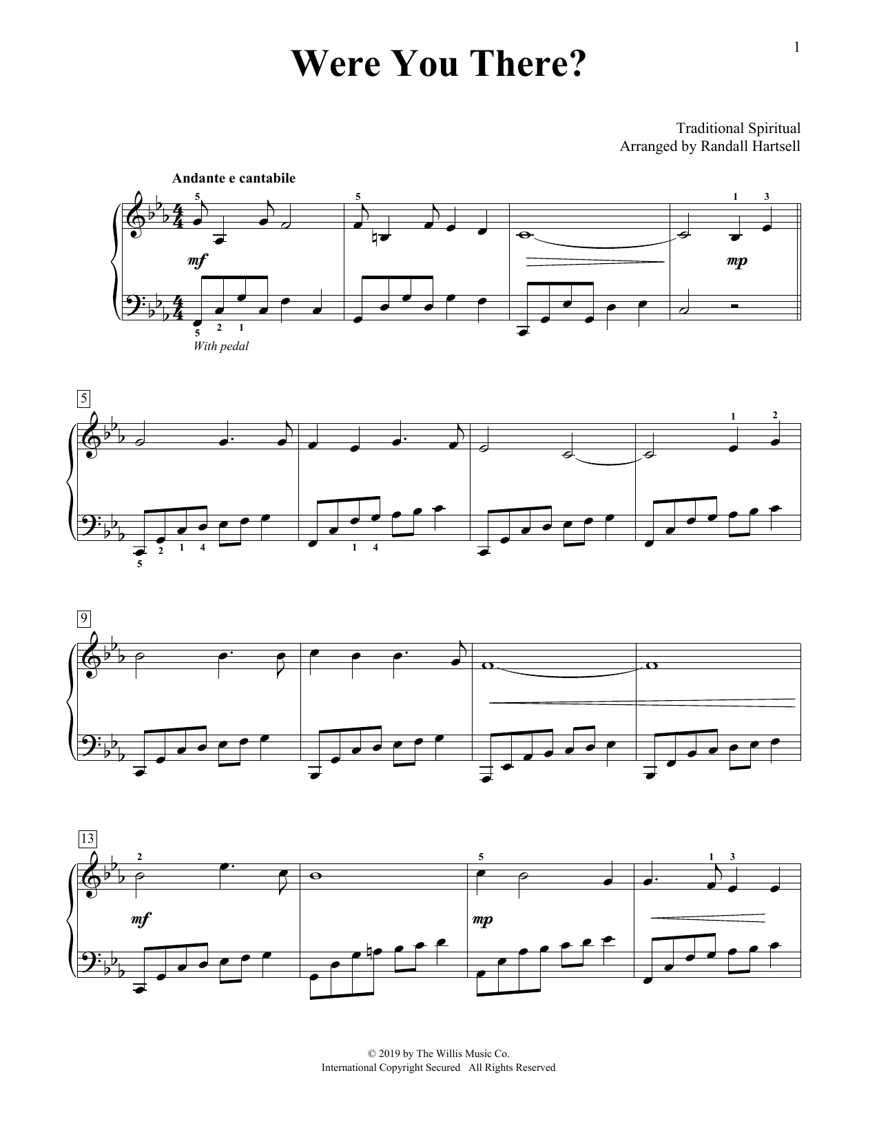 Download Traditional Spiritual Were You There? (arr. Randall Hartsell) Sheet Music