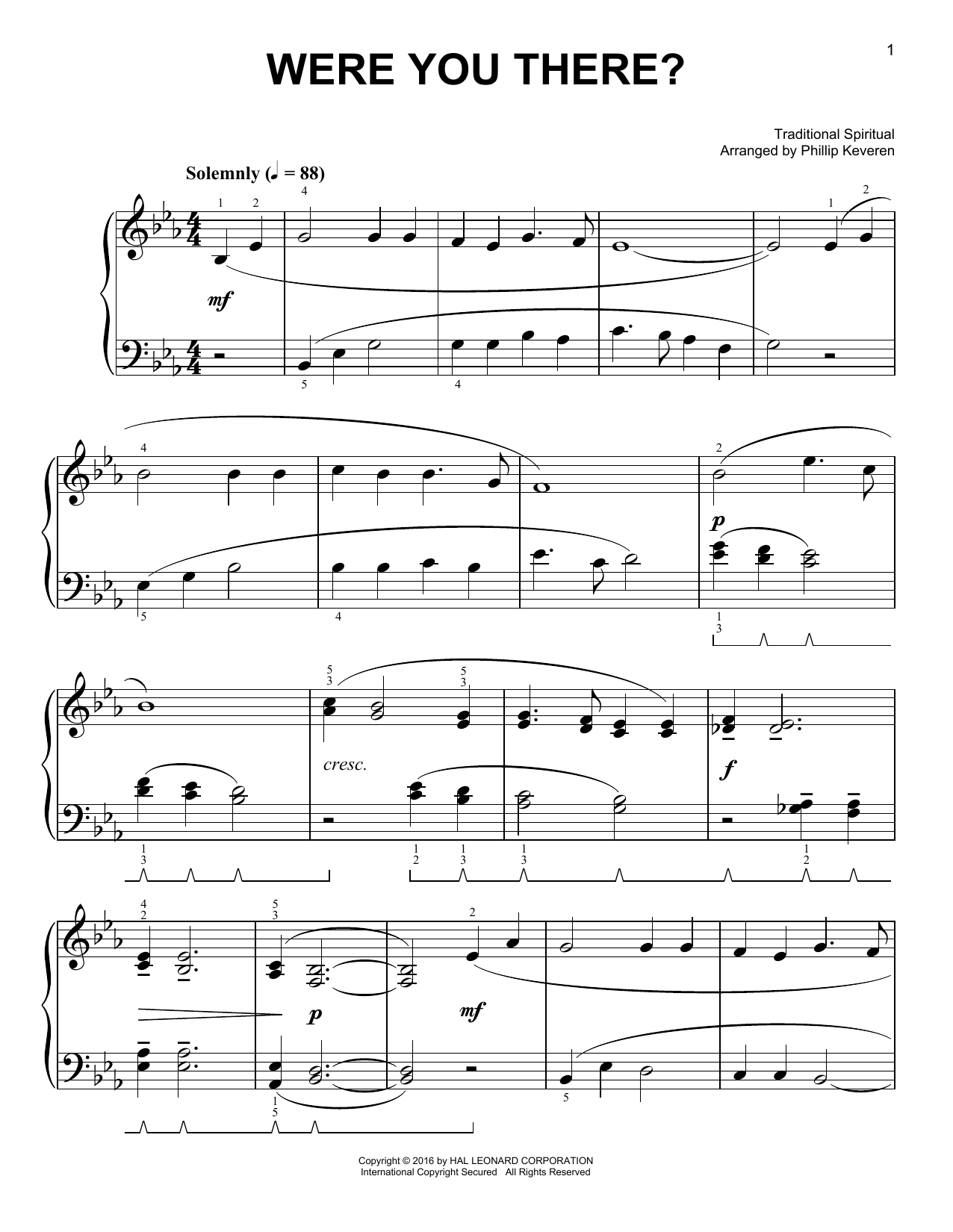 Download Traditional Spiritual Were You There? [Classical version] (ar Sheet Music