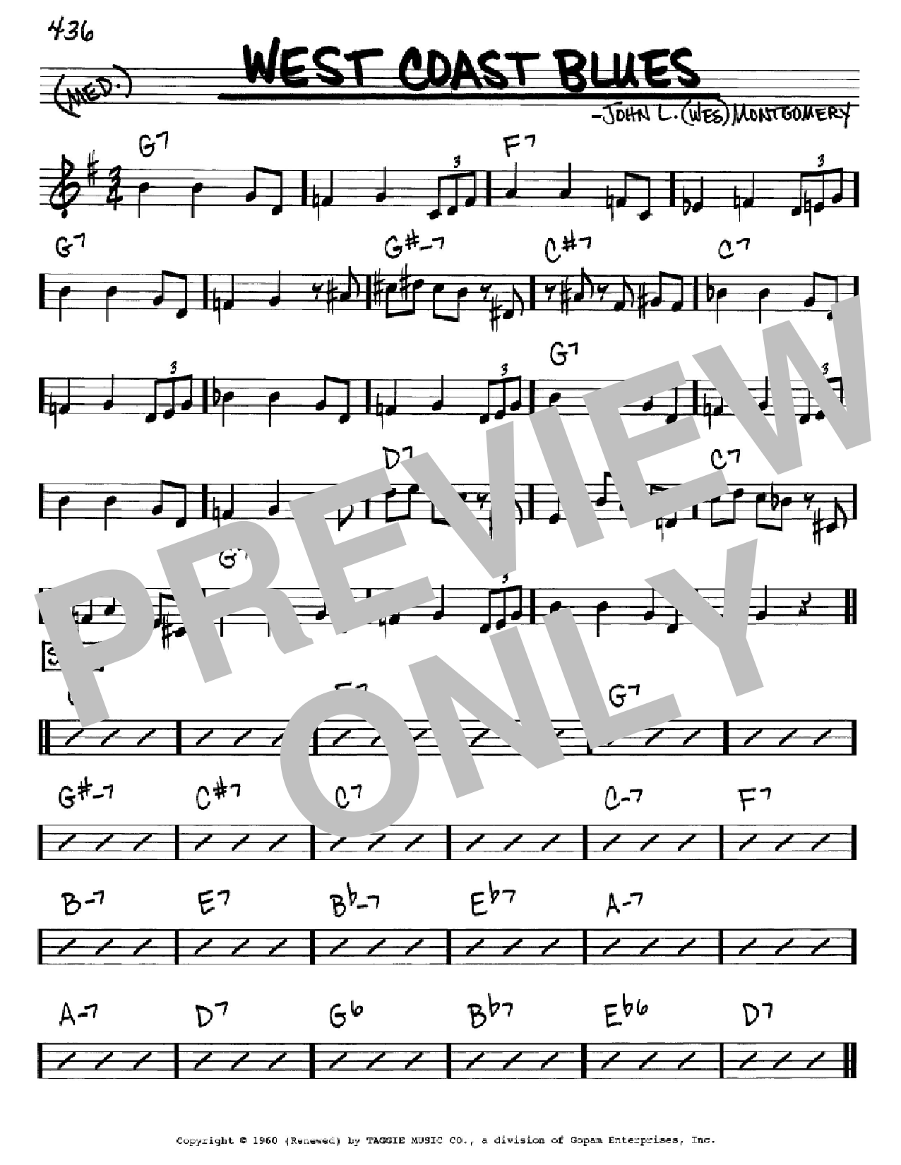 Download Wes Montgomery West Coast Blues Sheet Music