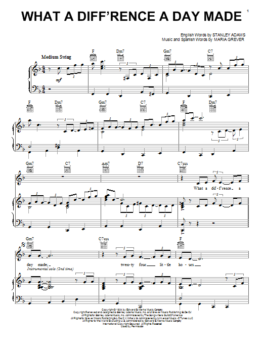 Download Jamie Cullum What A Diff'rence A Day Made Sheet Music