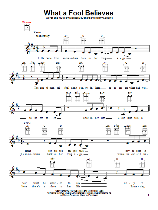 Download The Doobie Brothers What A Fool Believes Sheet Music