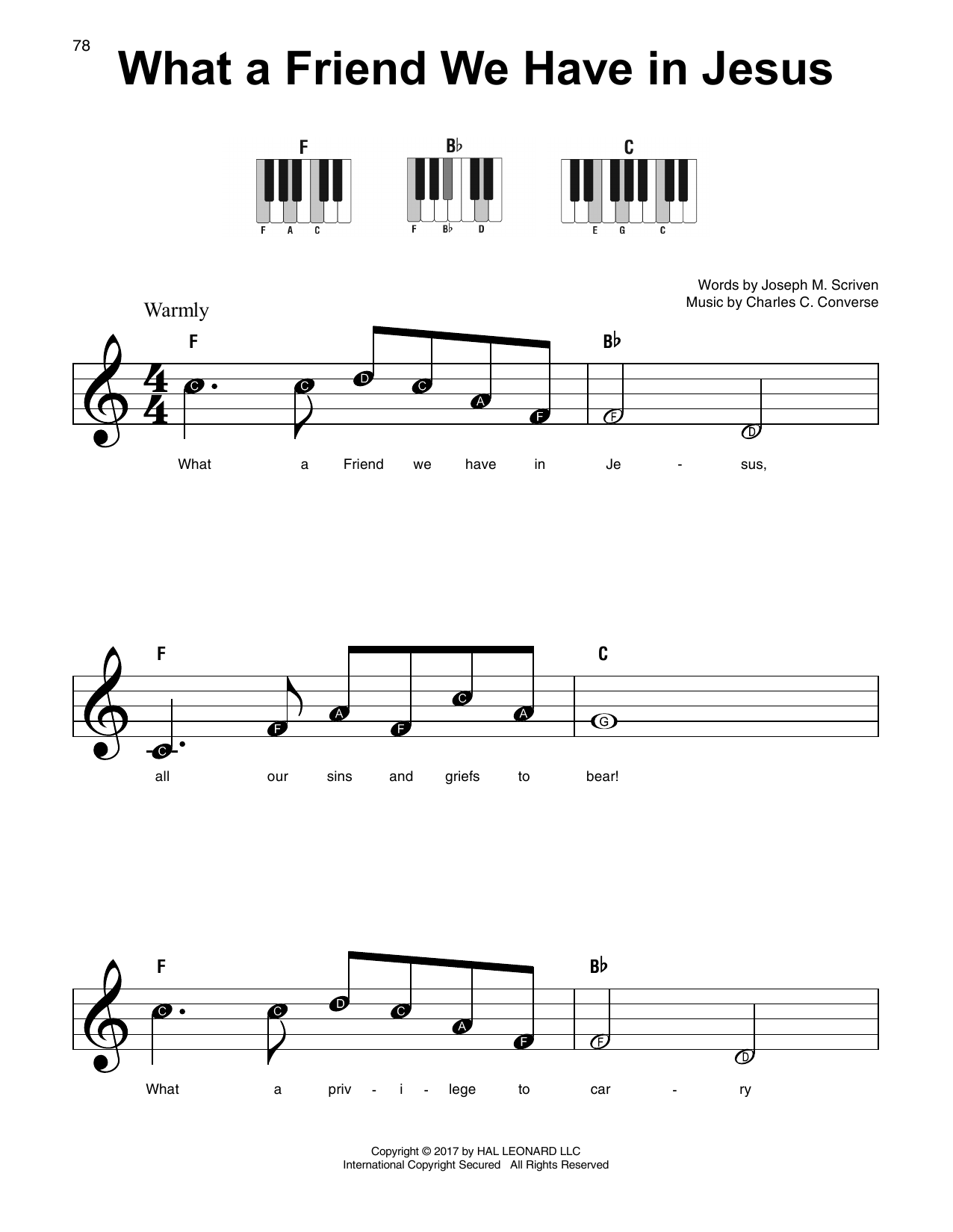 Download Charles C. Converse What A Friend We Have In Jesus Sheet Music