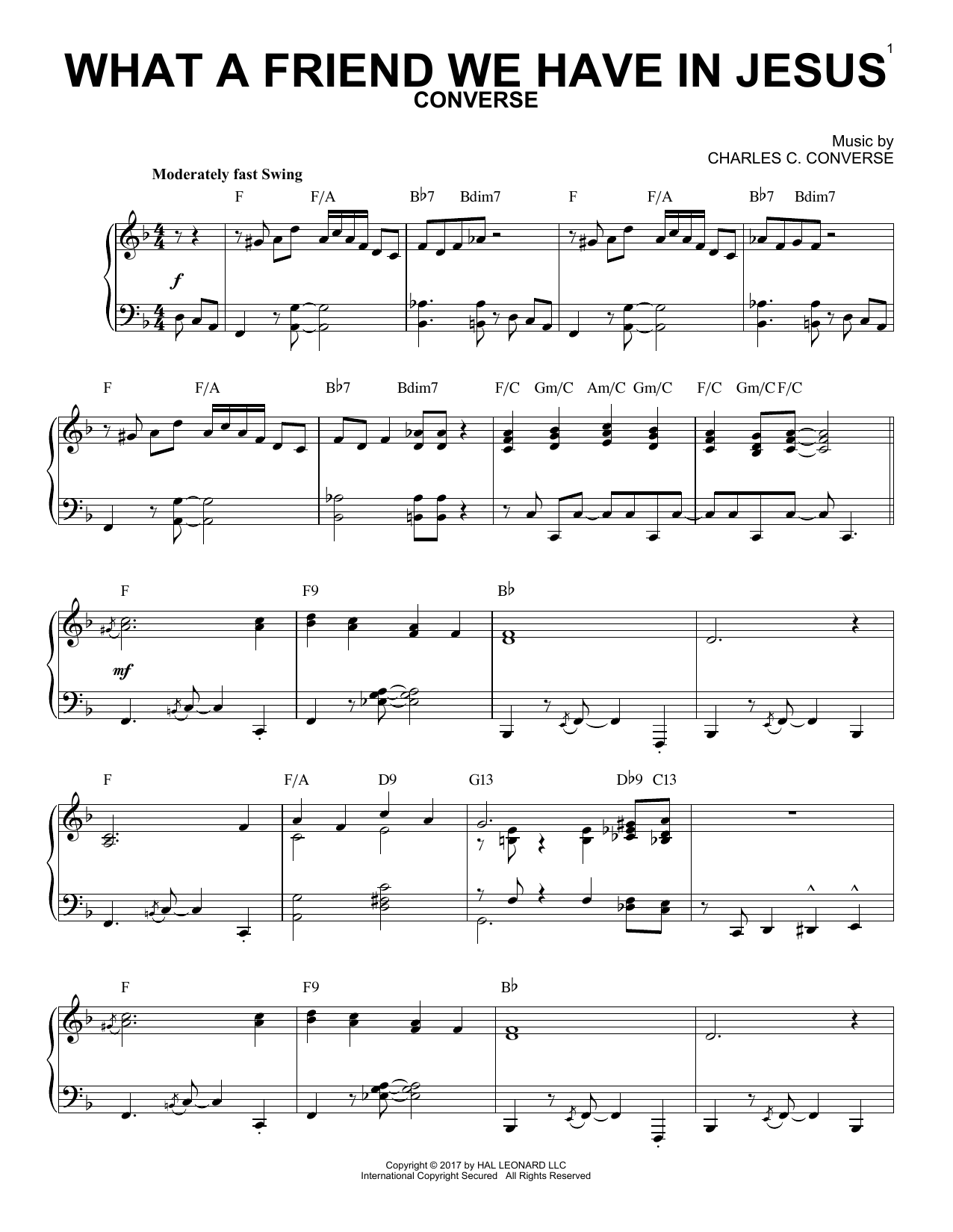 Download Charles C. Converse What A Friend We Have In Jesus [Jazz ve Sheet Music
