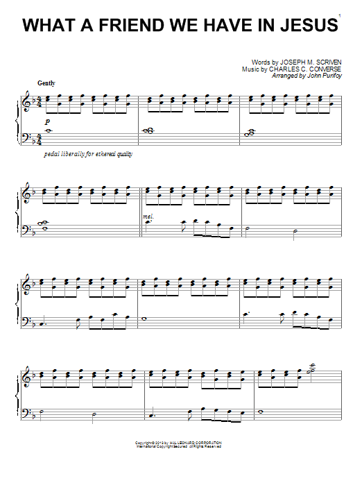 Download John Purifoy What A Friend We Have In Jesus Sheet Music