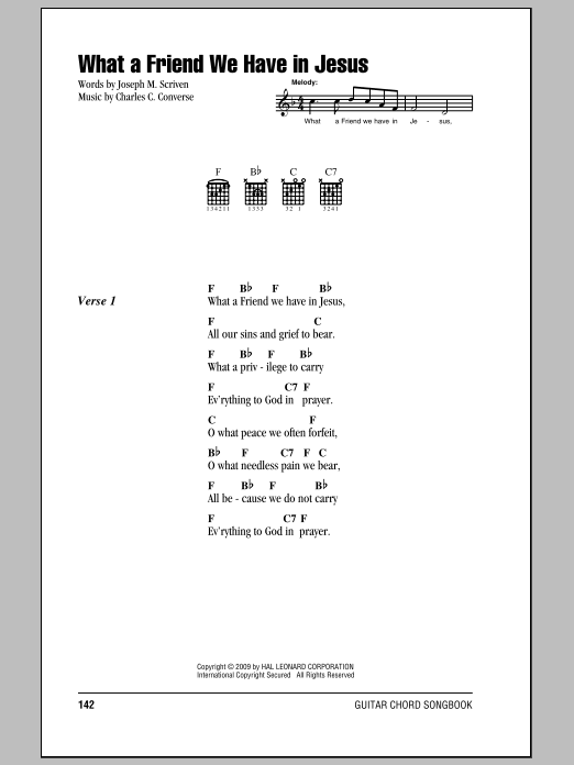Download Joseph M. Scriven What A Friend We Have In Jesus Sheet Music