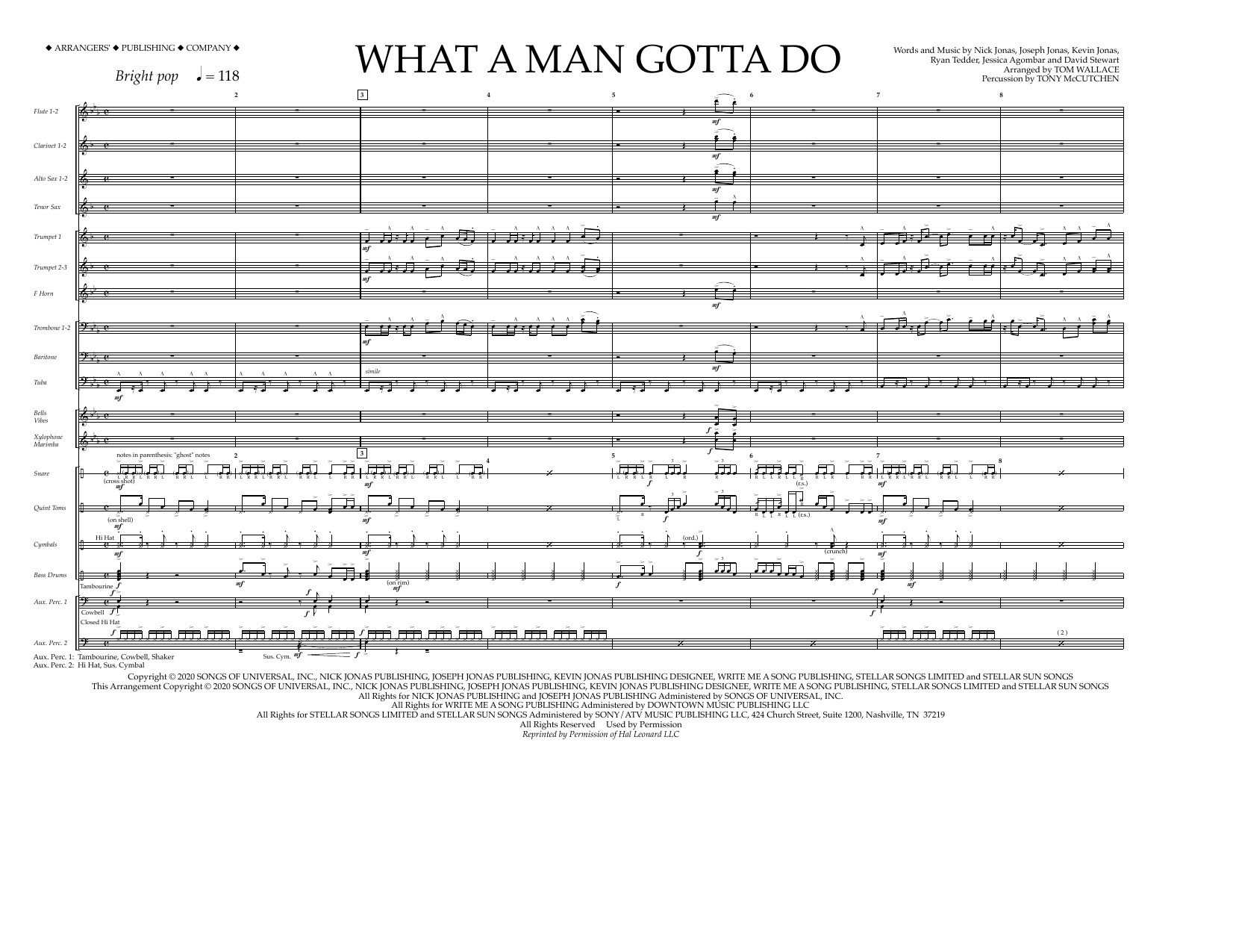 Download Jonas Brothers What a Man Gotta Do (arr. Tom Wallace) Sheet Music