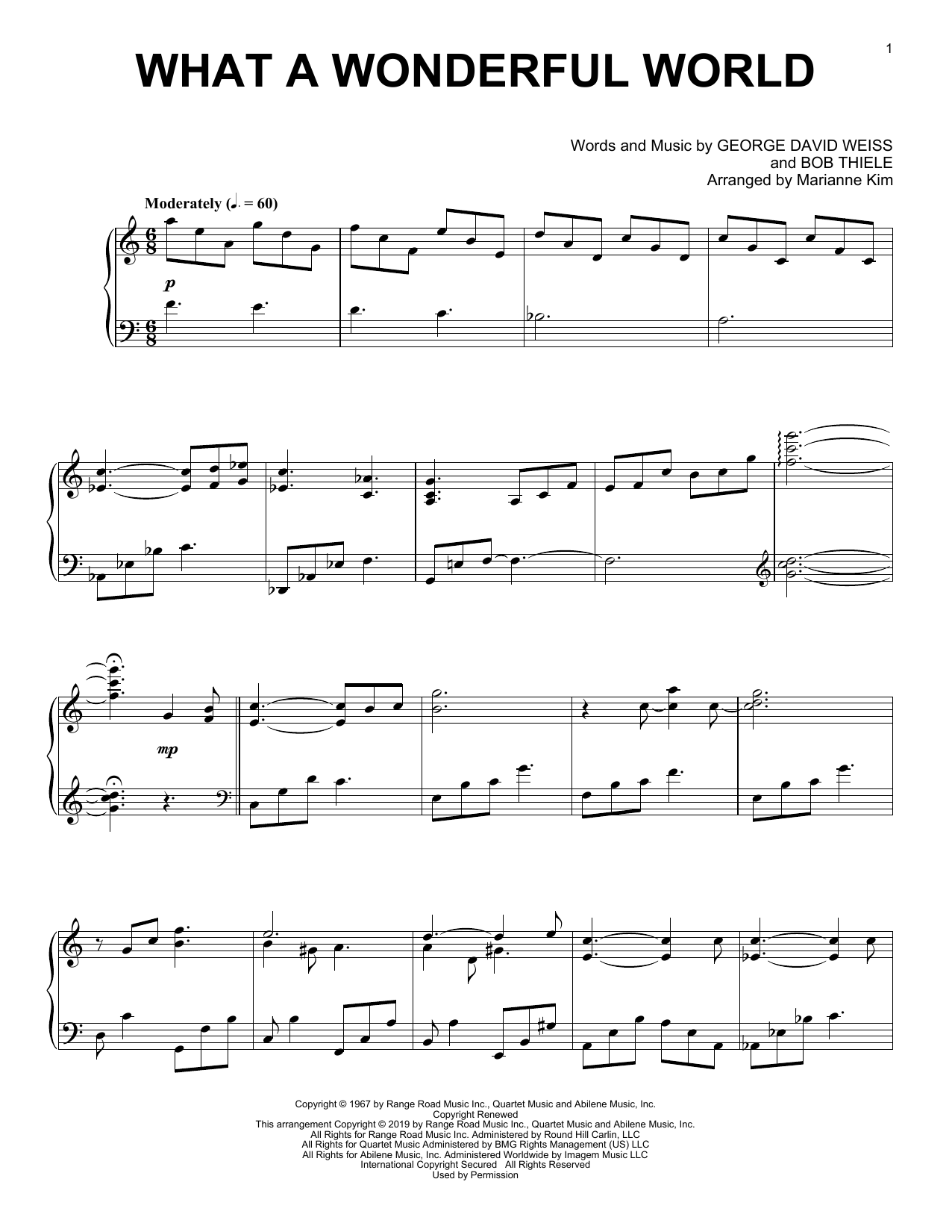 Download Louis Armstrong What A Wonderful World (arr. Marianne K Sheet Music
