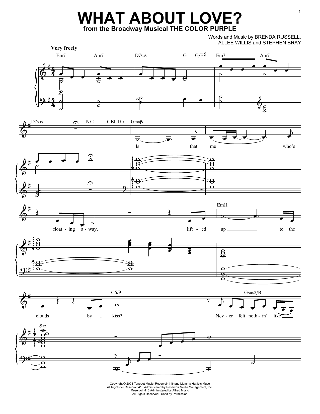 Download Allee Willis What About Love? Sheet Music