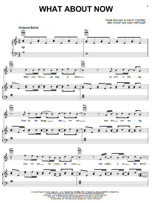 Download Daughtry What About Now Sheet Music