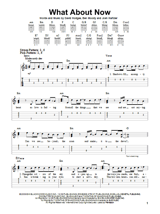 Download Daughtry What About Now Sheet Music