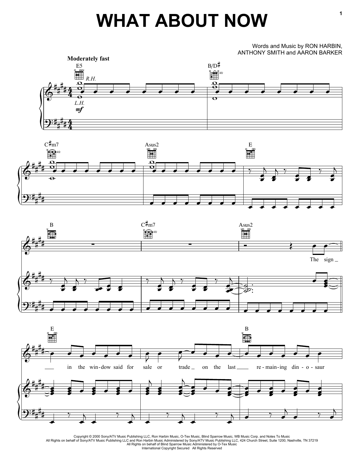 Download Lonestar What About Now Sheet Music