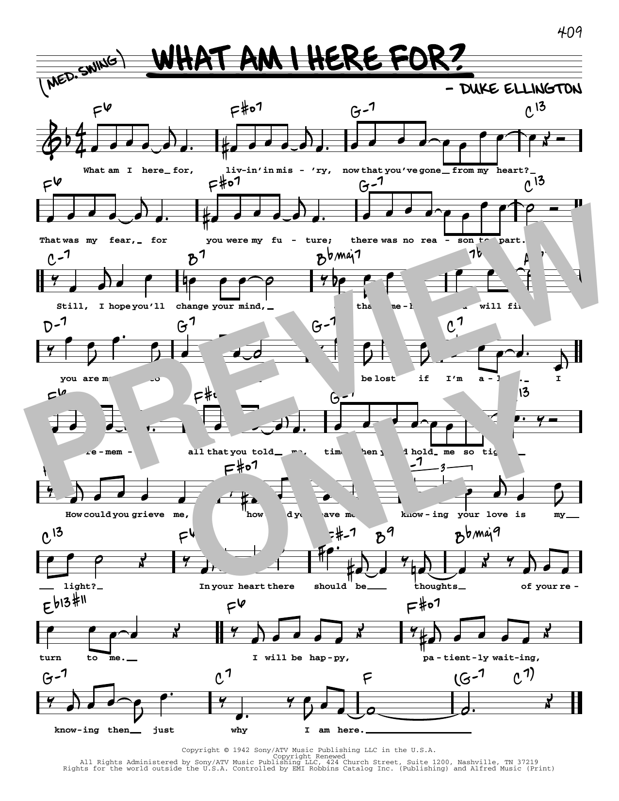 Download Duke Ellington What Am I Here For? (High Voice) Sheet Music