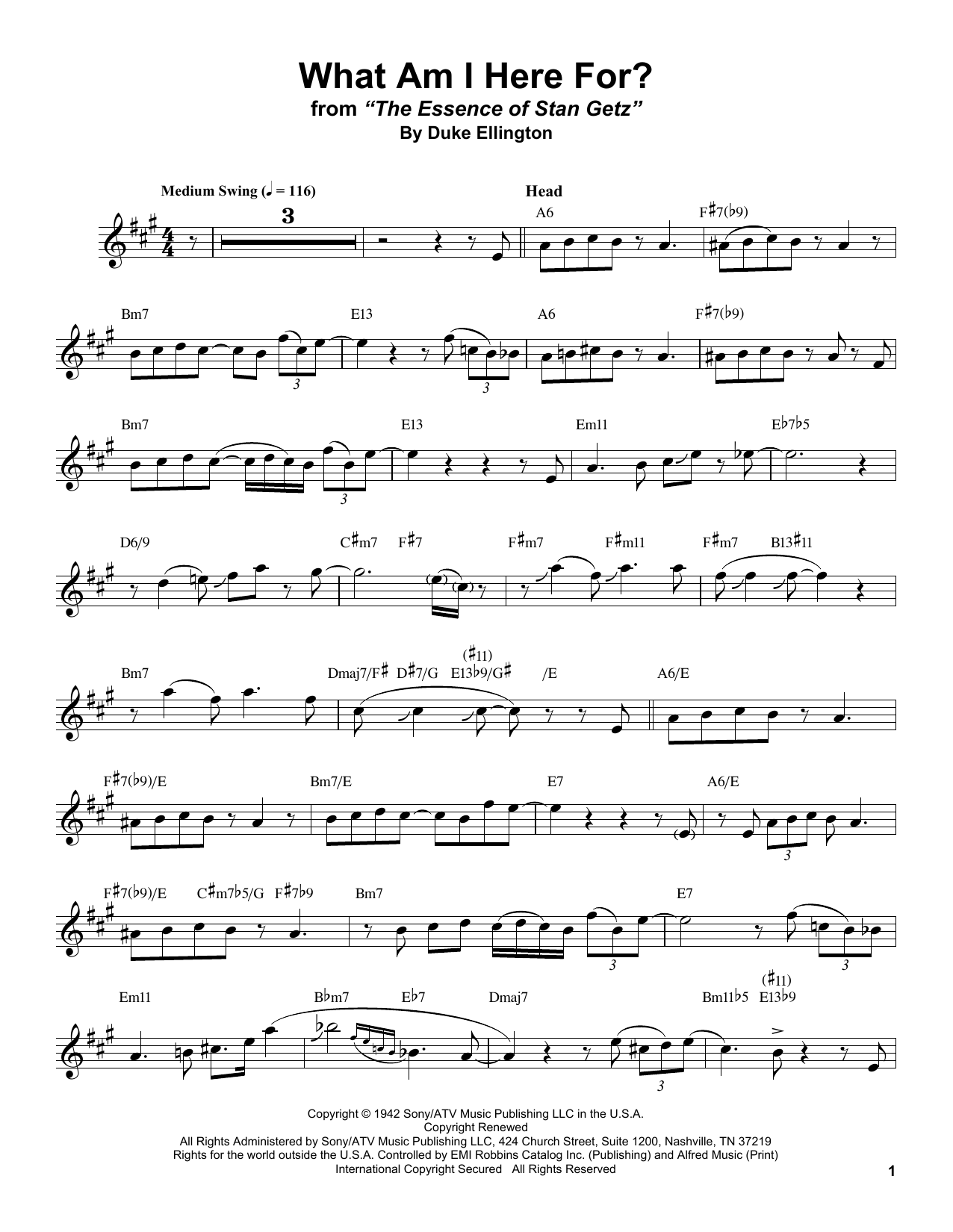 Download Stan Getz What Am I Here For? Sheet Music