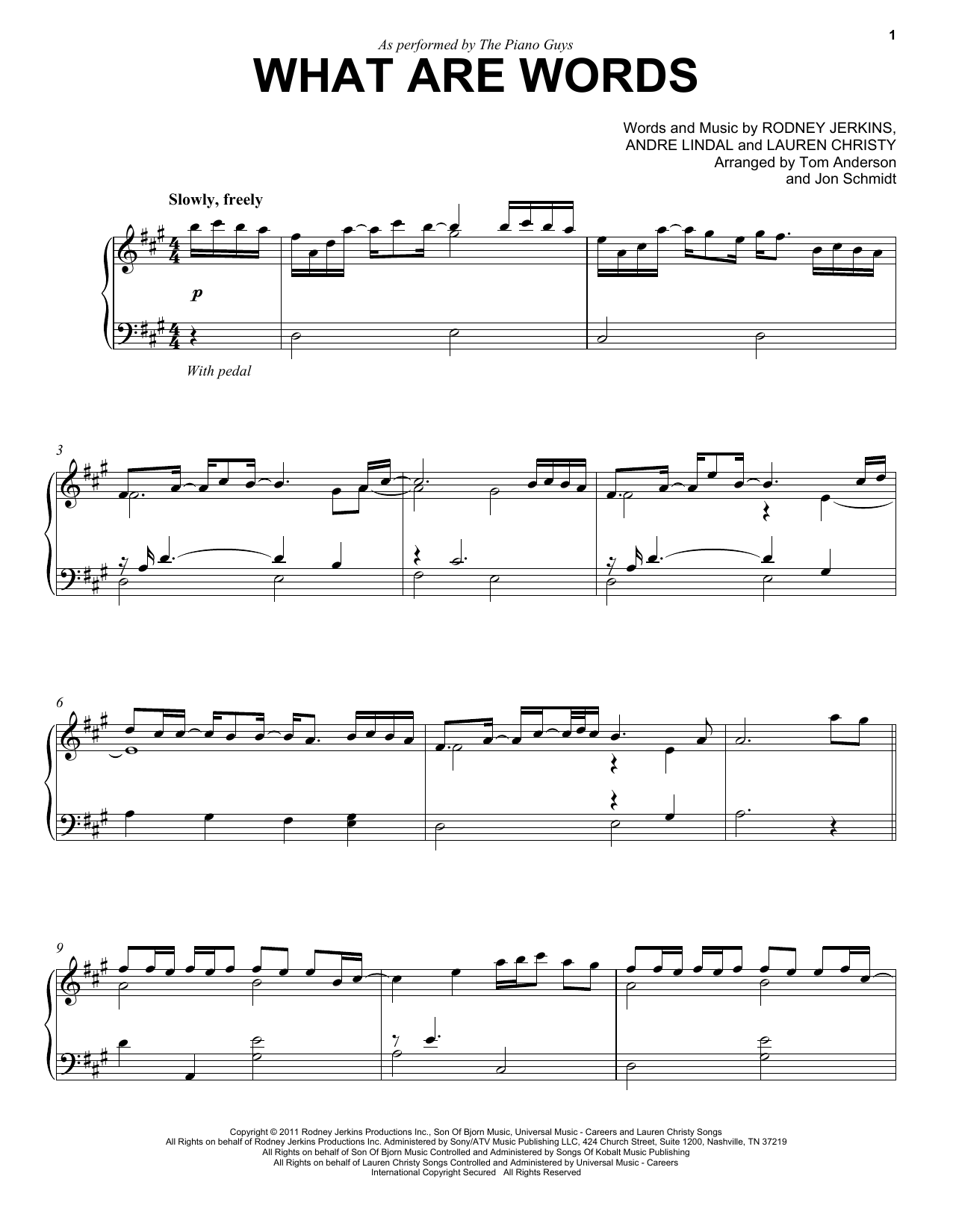 Download The Piano Guys What Are Words Sheet Music