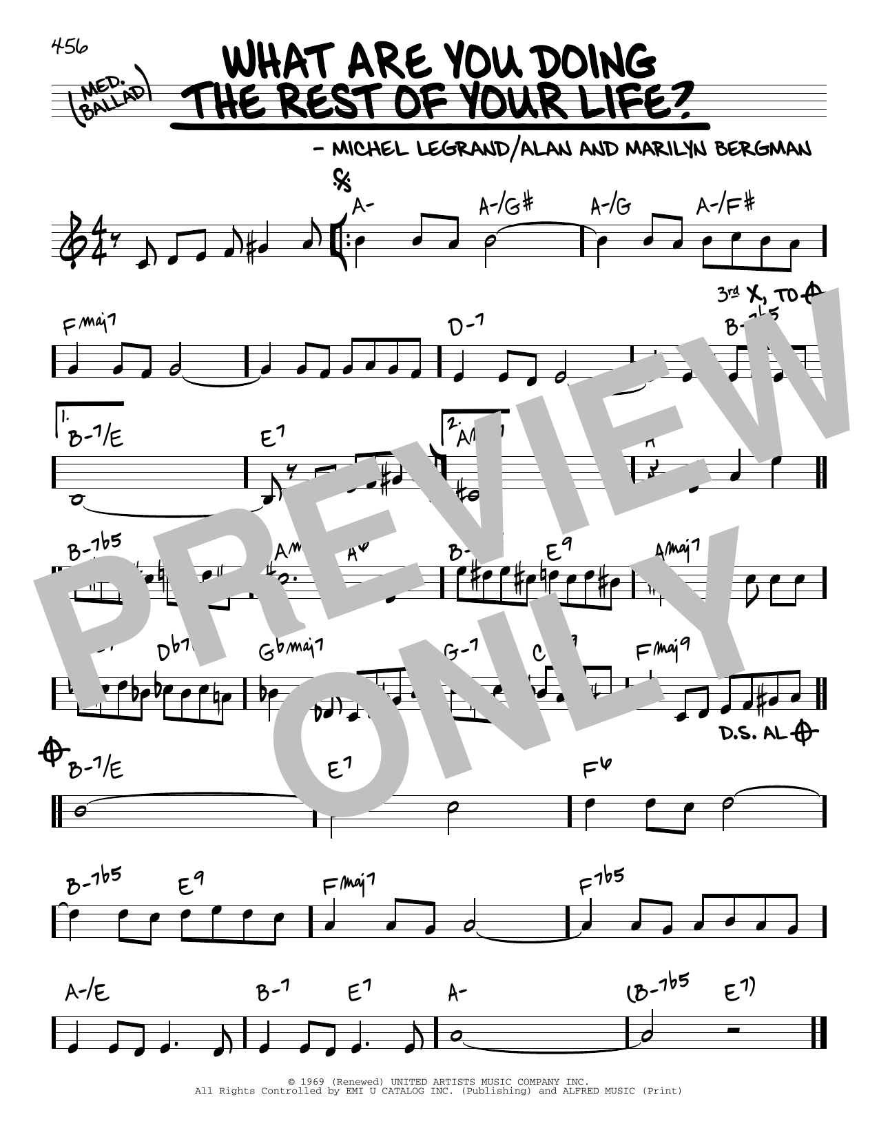 Download Alan Bergman What Are You Doing The Rest Of Your Lif Sheet Music