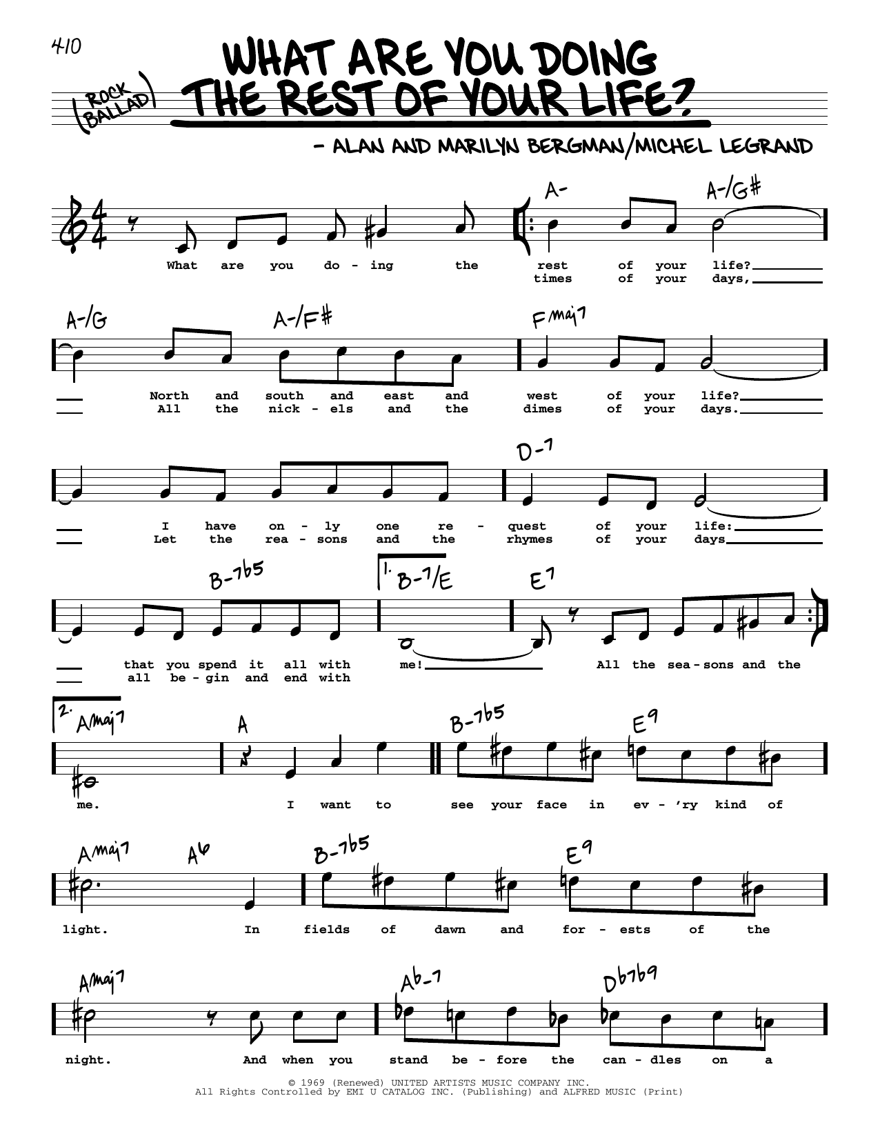 Download Michel LeGrand What Are You Doing The Rest Of Your Lif Sheet Music