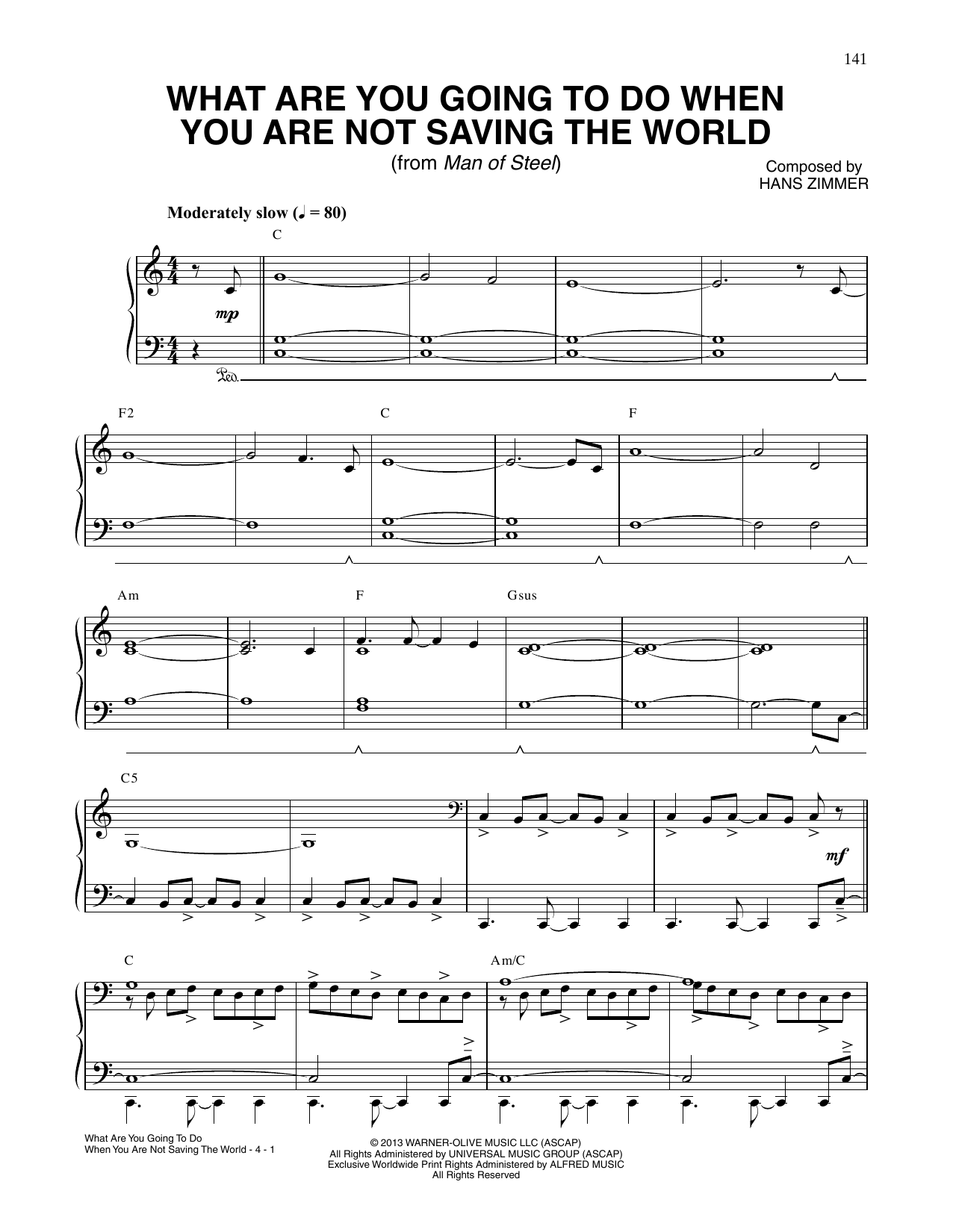 Download Hans Zimmer What Are You Going To Do When You Are N Sheet Music