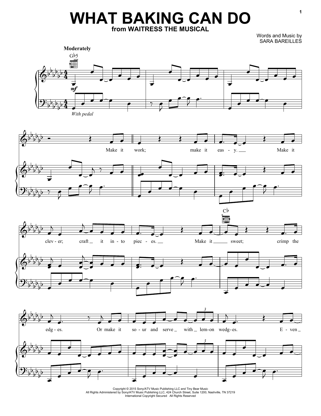 Download Sara Bareilles What Baking Can Do (from Waitress The M Sheet Music