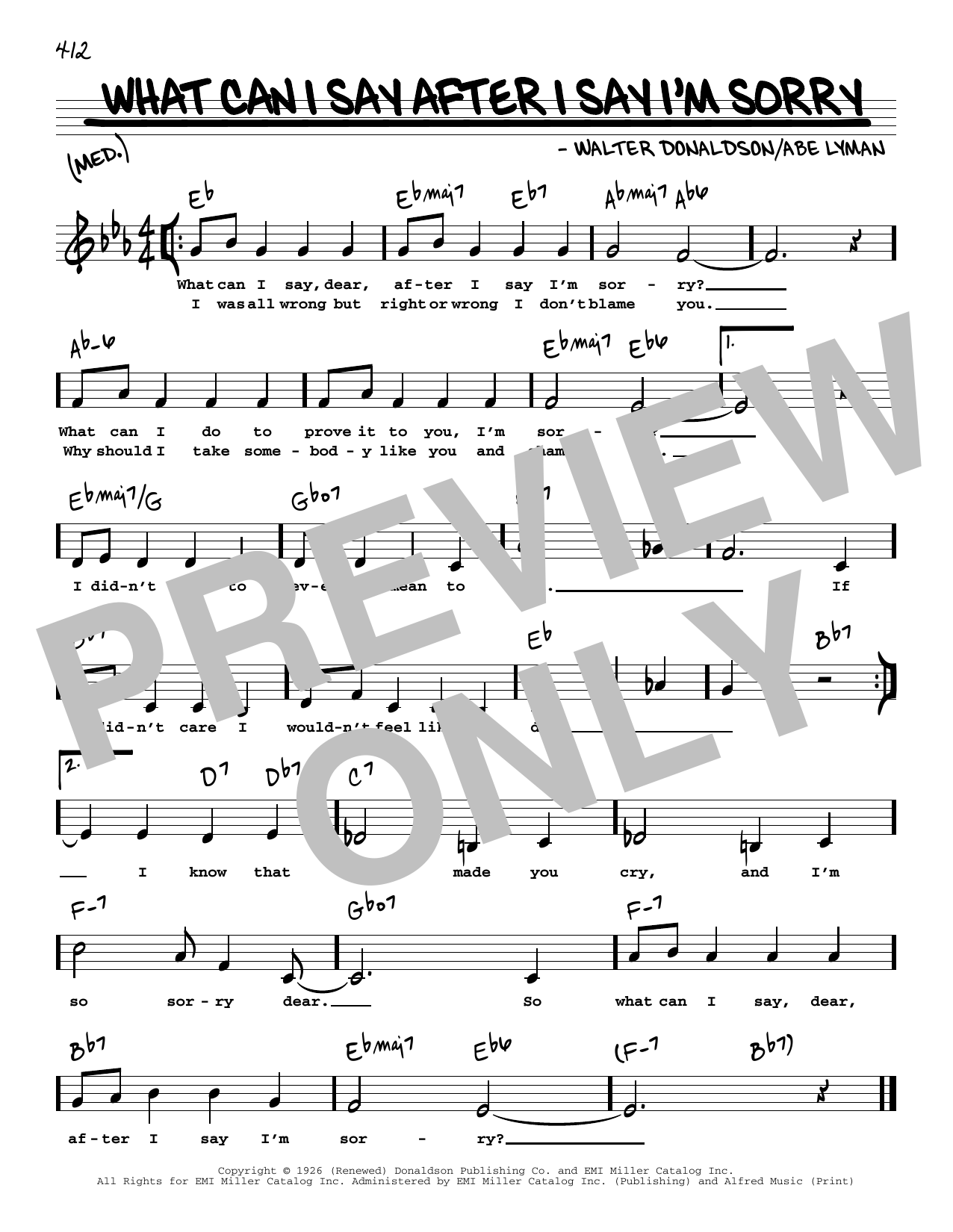 Download Walter Donaldson What Can I Say After I Say I'm Sorry (L Sheet Music