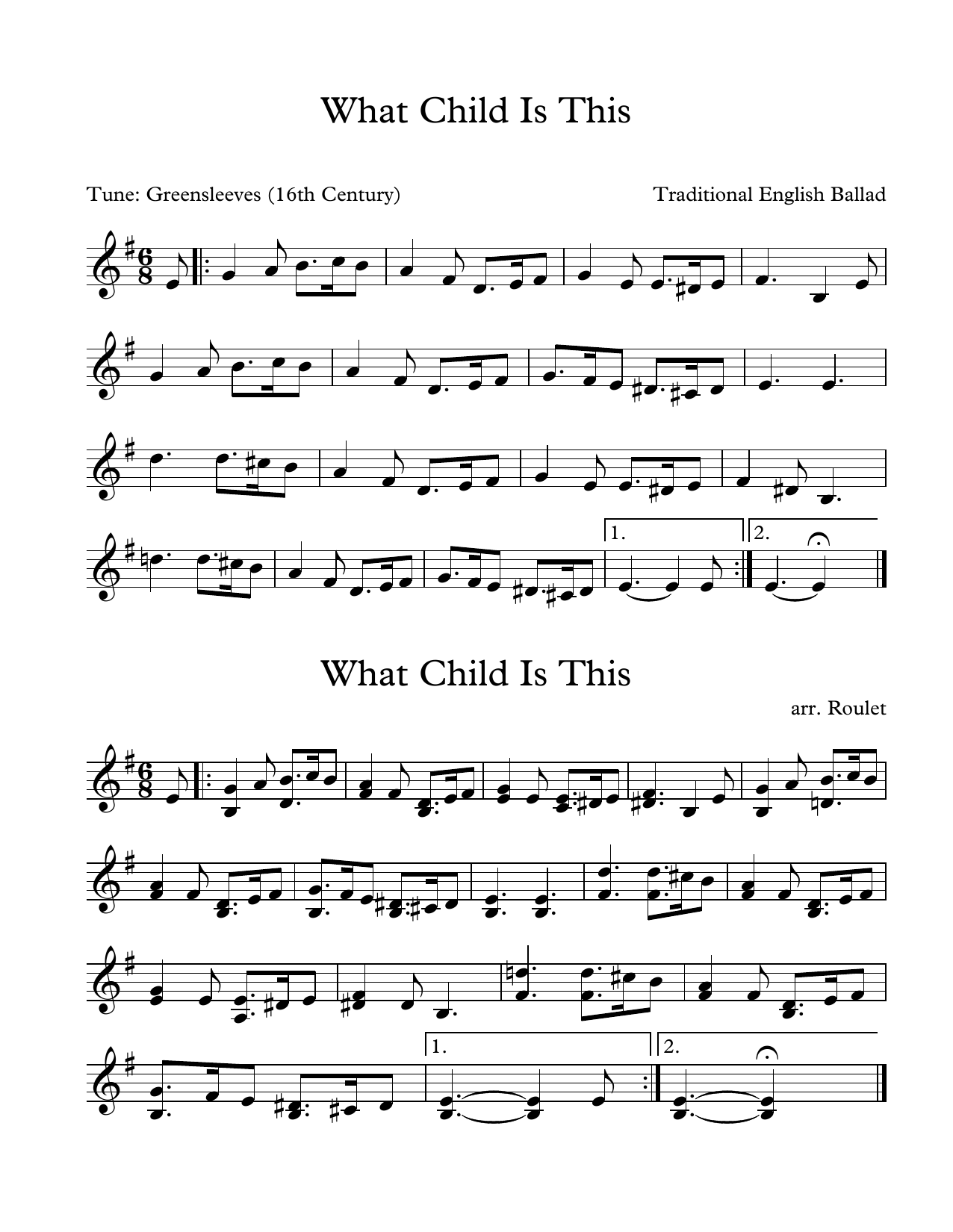 Download Traditional English Ballad What Child Is This (arr. Patrick Roulet Sheet Music