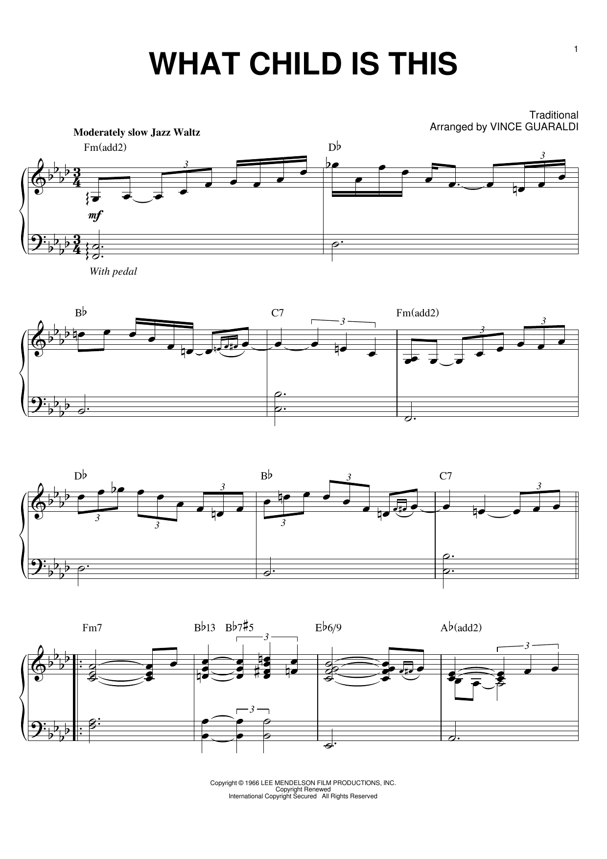 Download Vince Guaraldi What Child Is This Sheet Music