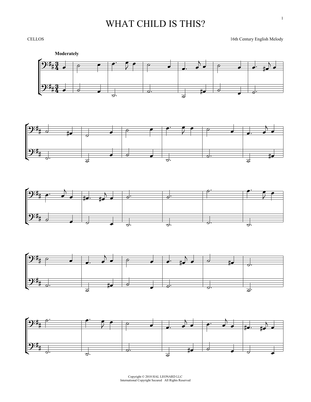 Download 16th Century English Melody What Child Is This? Sheet Music