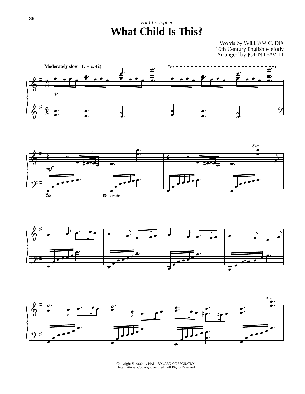 Download 16th Century English Melody What Child Is This? (arr. John Leavitt) Sheet Music