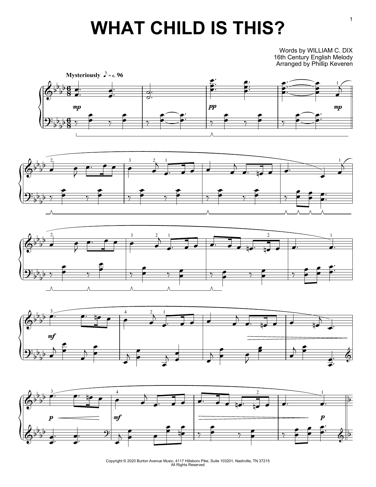 Download Traditional Carol What Child Is This? (arr. Phillip Kever Sheet Music