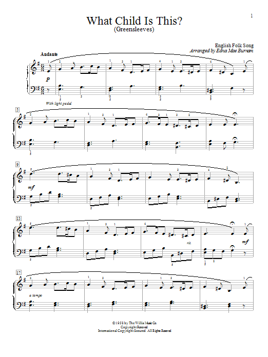 Download Traditional What Child Is This? (Greensleeves) Sheet Music