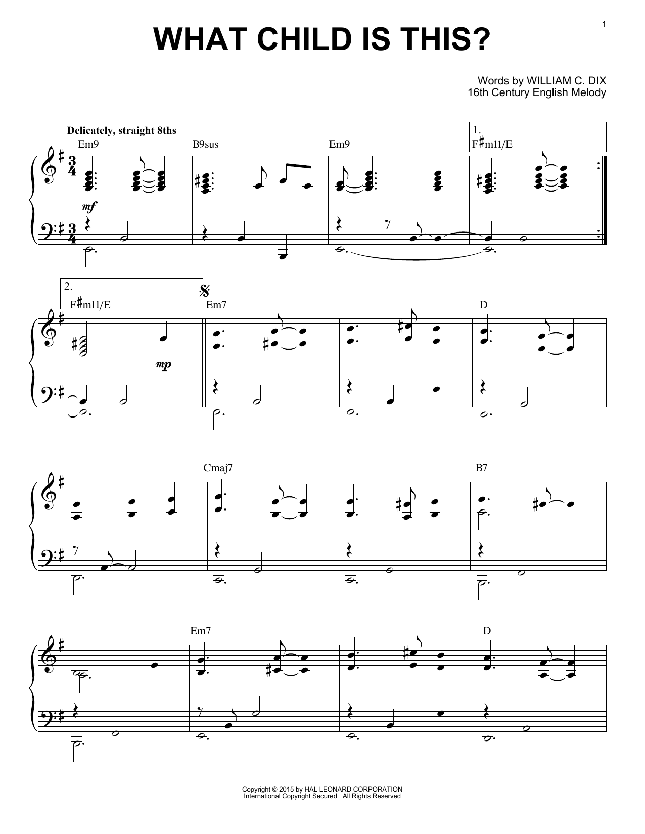Download William C. Dix What Child Is This? [Jazz version] (arr Sheet Music
