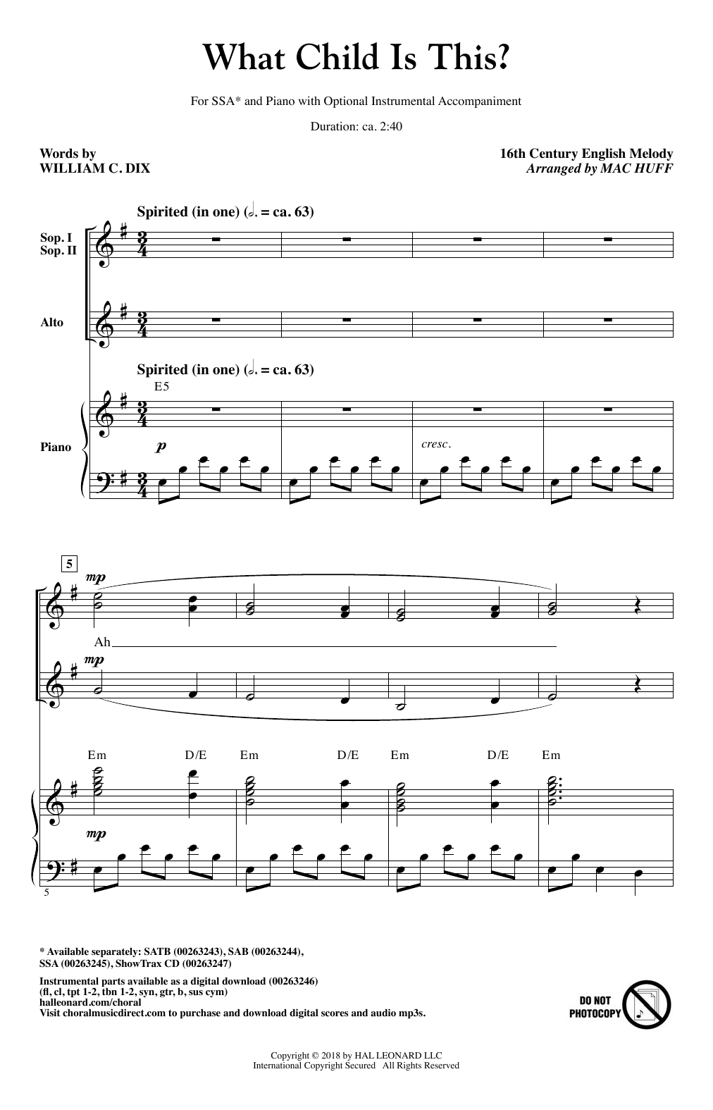 Download Mac Huff What Child Is This? Sheet Music