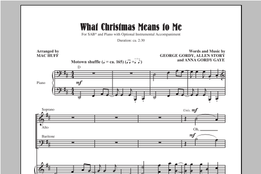 Download Mac Huff What Christmas Means To Me Sheet Music