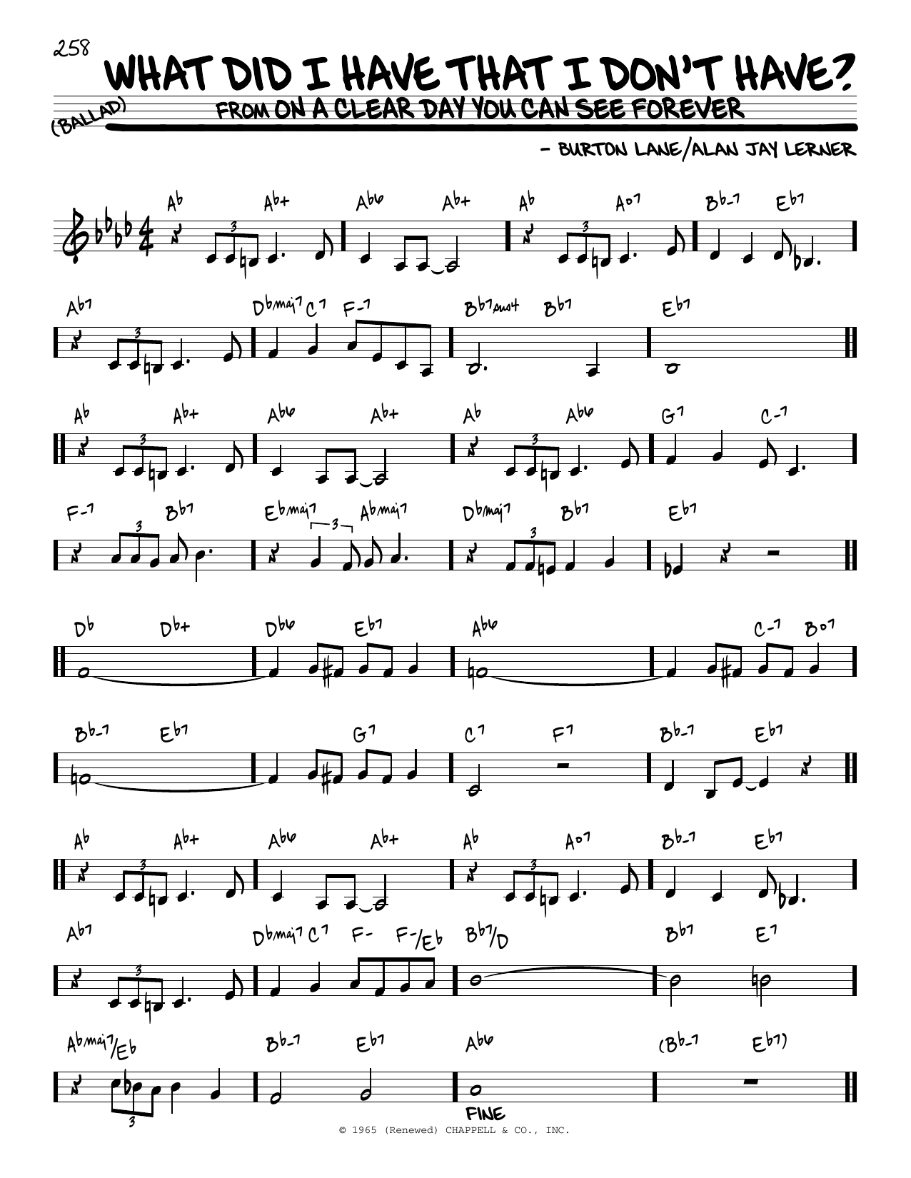 Download Burton Lane What Did I Have That I Don't Have? Sheet Music