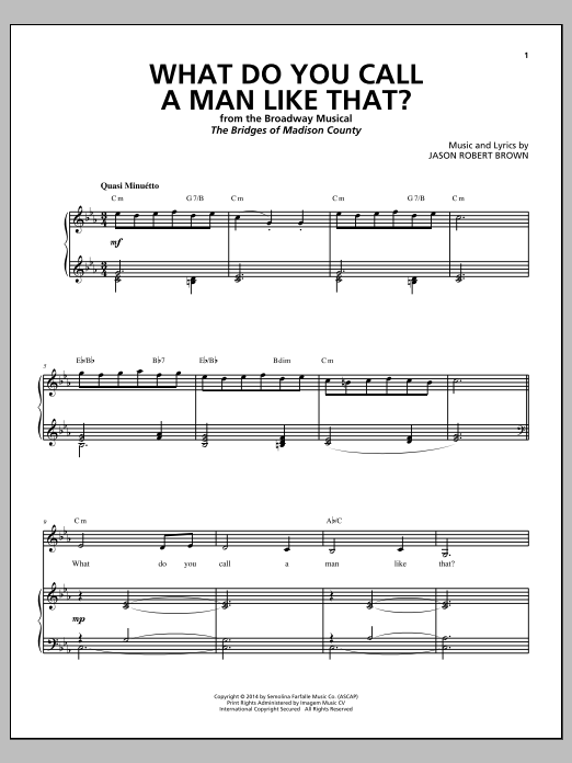 Download Jason Robert Brown What Do You Call A Man Like That? (from Sheet Music