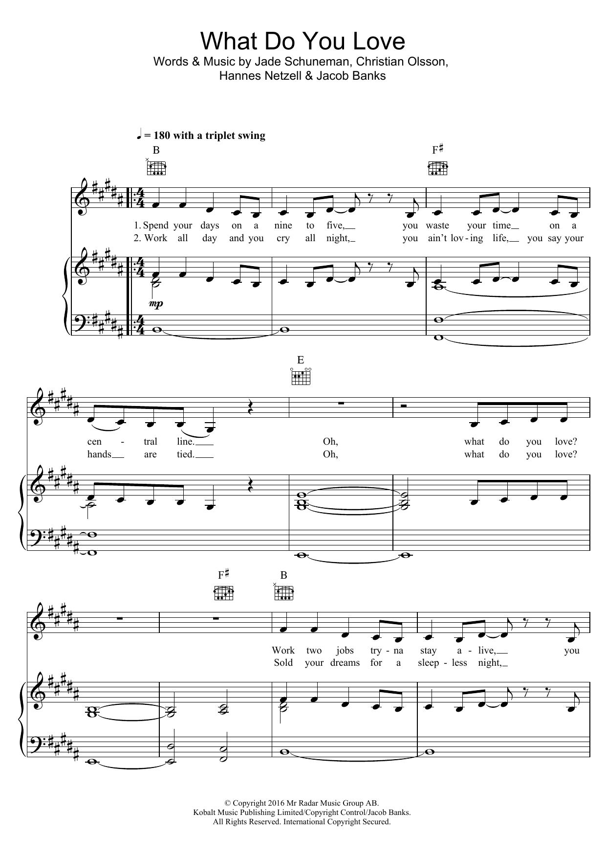 Download Seeb What Do You Love (feat. Jacob Banks) Sheet Music