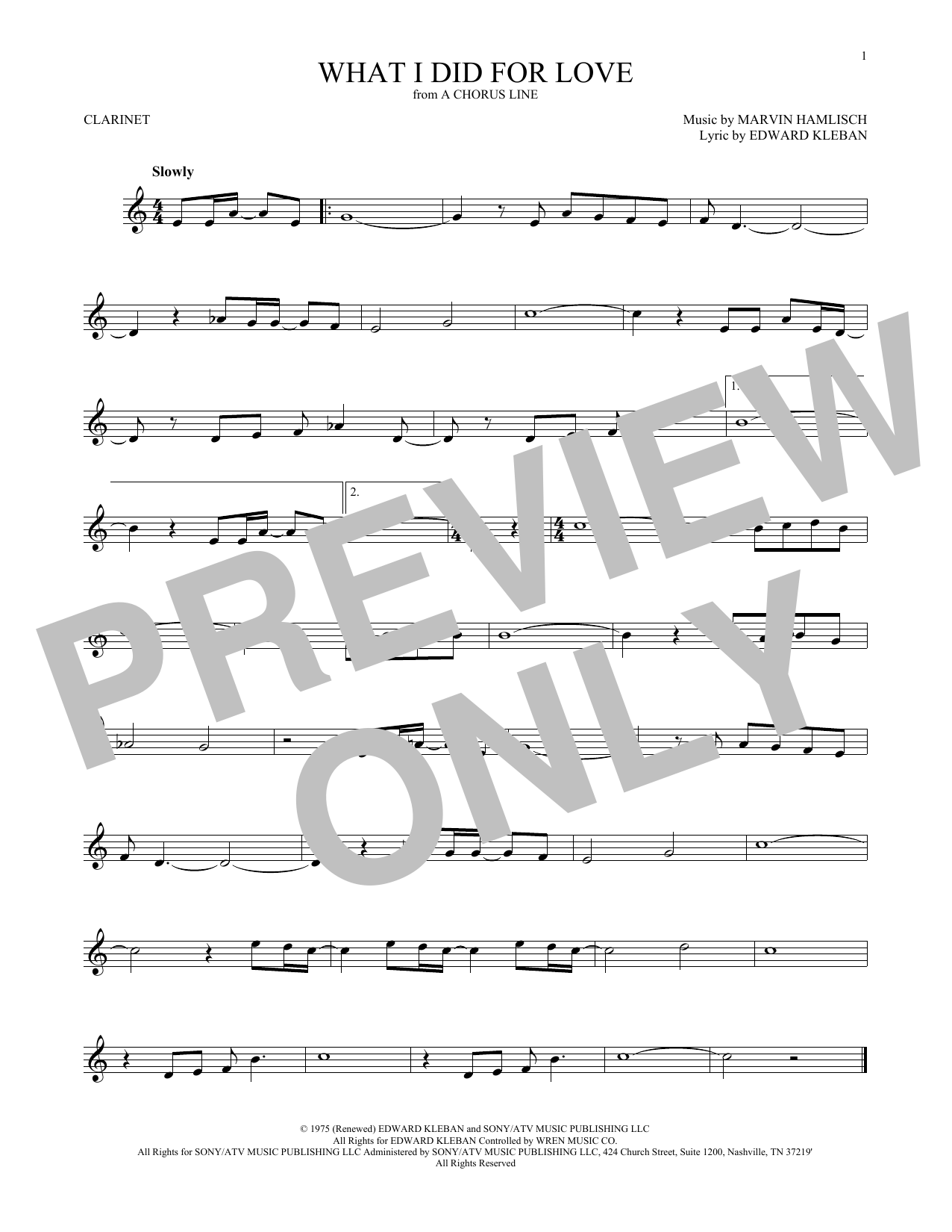 Download Marvin Hamlisch What I Did For Love Sheet Music