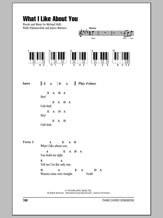 Download The Romantics What I Like About You Sheet Music