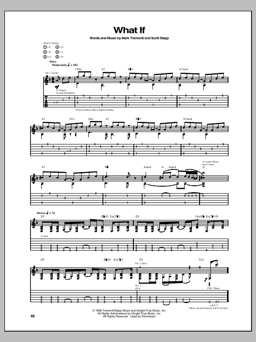 Download Creed What If Sheet Music